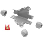 Klauke - BARNEY-Y, Mini-joint IP68, gris, avec 3 entrées et connecteurs 1x4mm²
