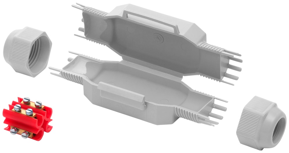 Klauke - DINO-MINI JOINT IP68 avec 1 connecteur 4X4 mm2 gris en blister 1pc
