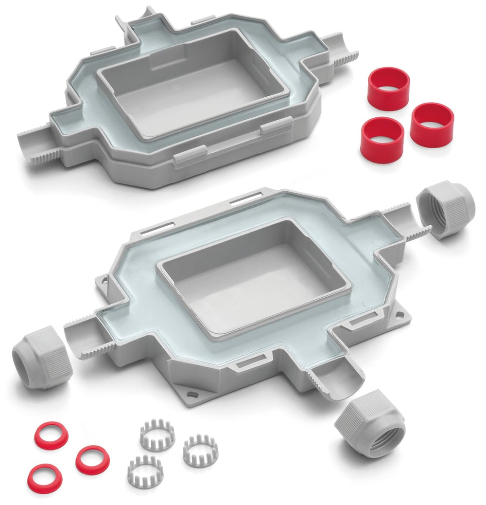 Klauke - FOX BOX - Mini boite de jonction, IP68, 3 entrées pour câbles et tube ISO16à32