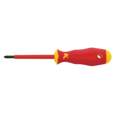 Klauke - Tournevis isolés 1000V, pour vis à cruciforme-mixte Z2, long. de la lame: 80mm