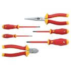 Klauke - Sélection de 6 outils isolés 1000 V, 4 tournevis + 2 pinces coupante + à bec