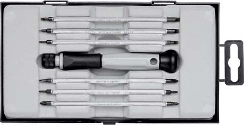 Klauke - Set de avec porte lames et 7 lames réversibles mixtes pour vis