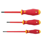 Klauke - Sélection de 3 tournevis isolés 1000 V: KL110PH1IS, KL110PH2IS, KL10010035IS