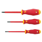 Klauke - Sélection de 3 tournevis isolés 1000 V: KL120PZ1IS, KL120PZ2IS, KL10010040IS