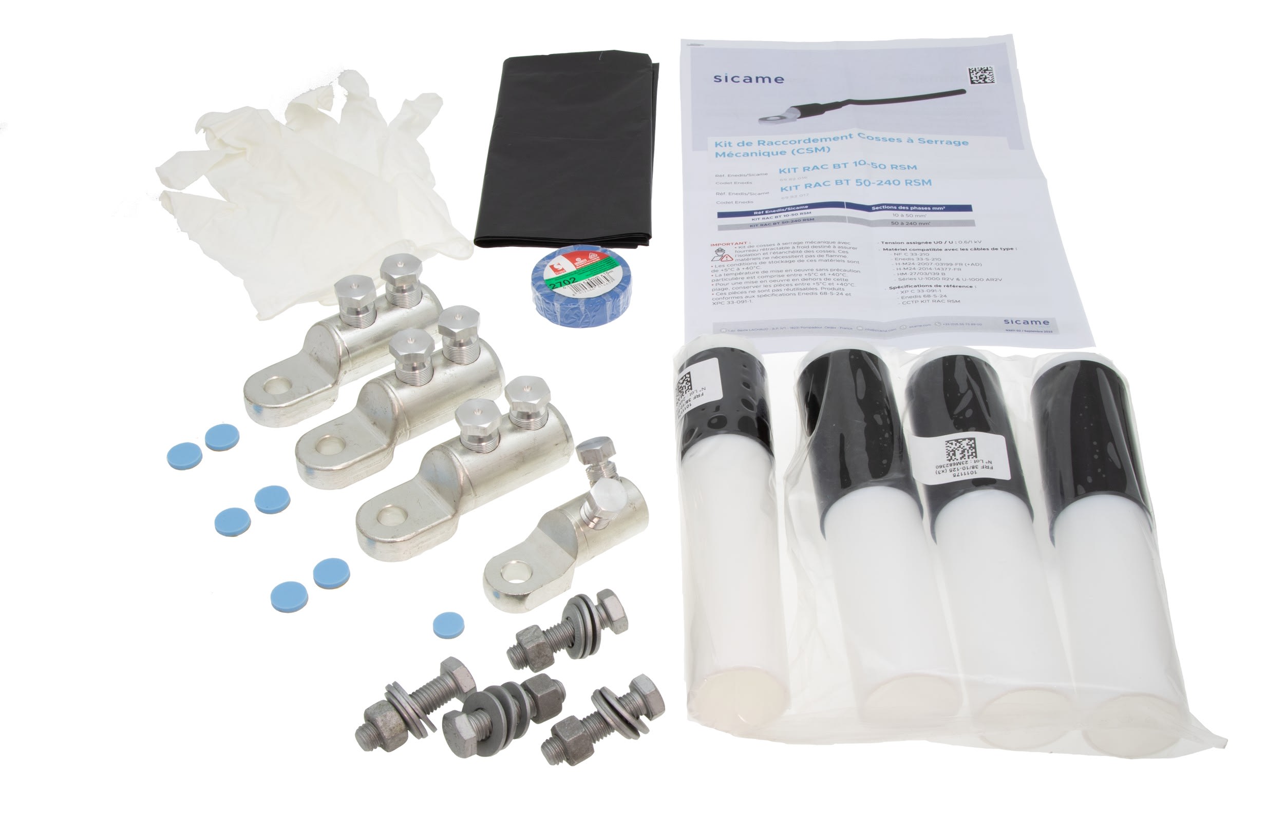 Sicame - Kit raccordement câbles BTS en émergence RSM 10 à 50 visserie et isolation à RF