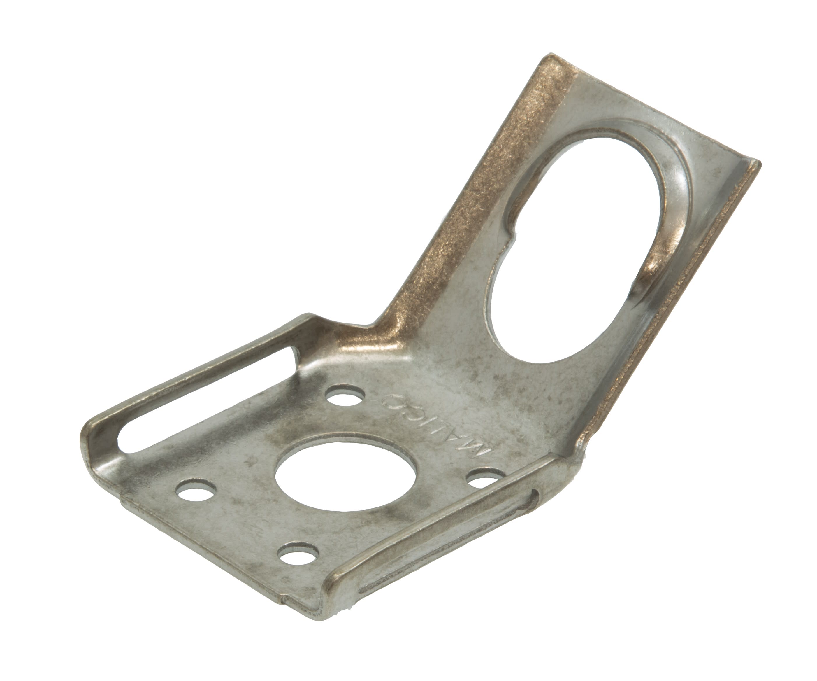 Sicame - Patte d'ancrage (acier). Fixation par boulon Ø16 mm ou feuillard ou 4 vis Ø4 mm