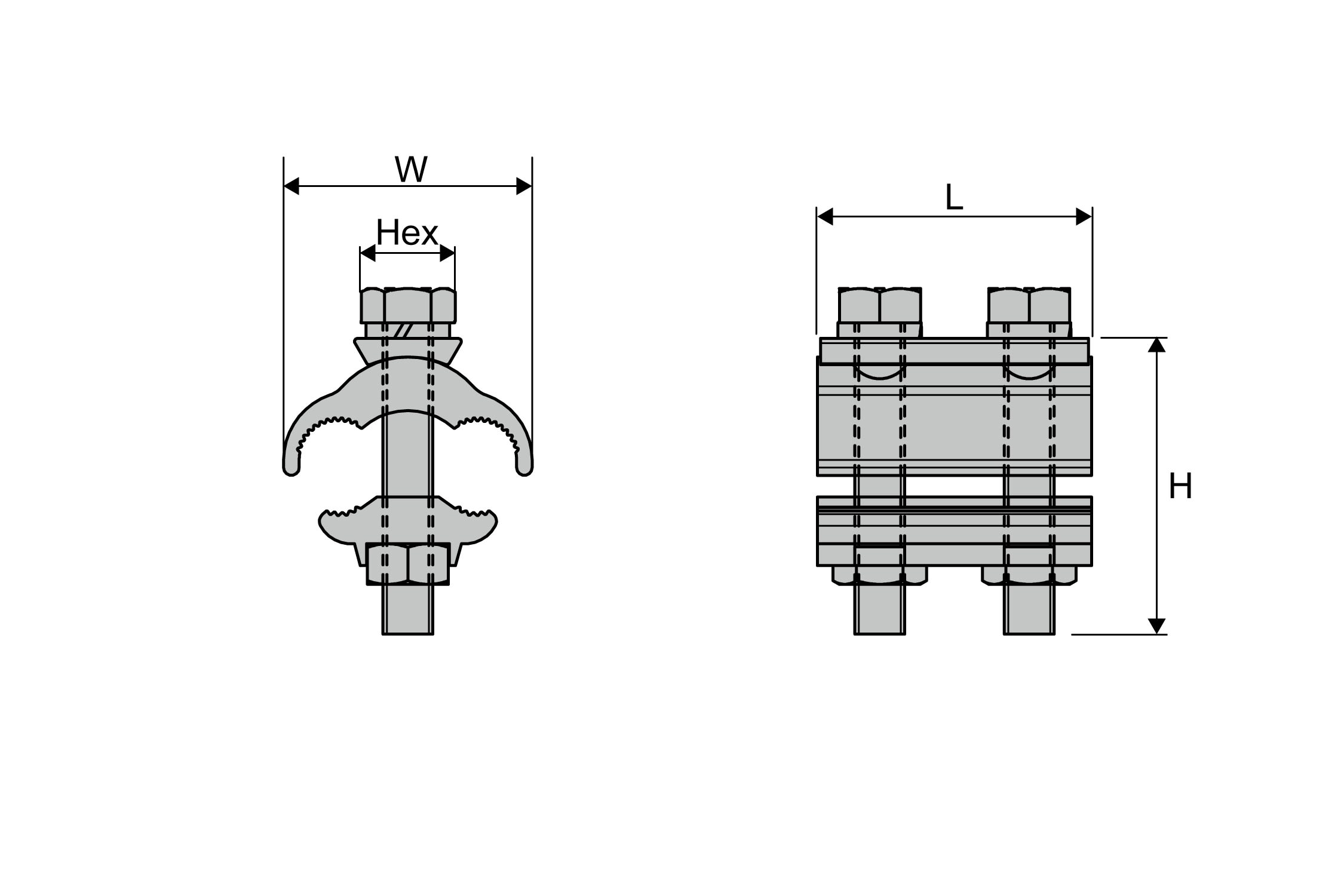 Sicame - Raccord aluminium à rainures parallèles 10 à 95mm² tête fusible