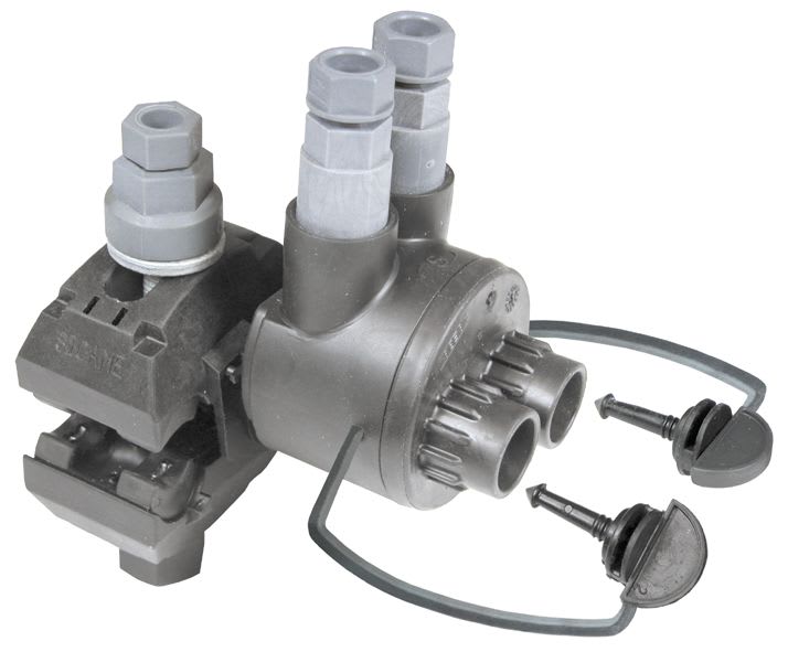 Sicame - Raccord perforation isolant serrage indépendant P: 25-95 et 2D:(2.5) 6-35 dénudé