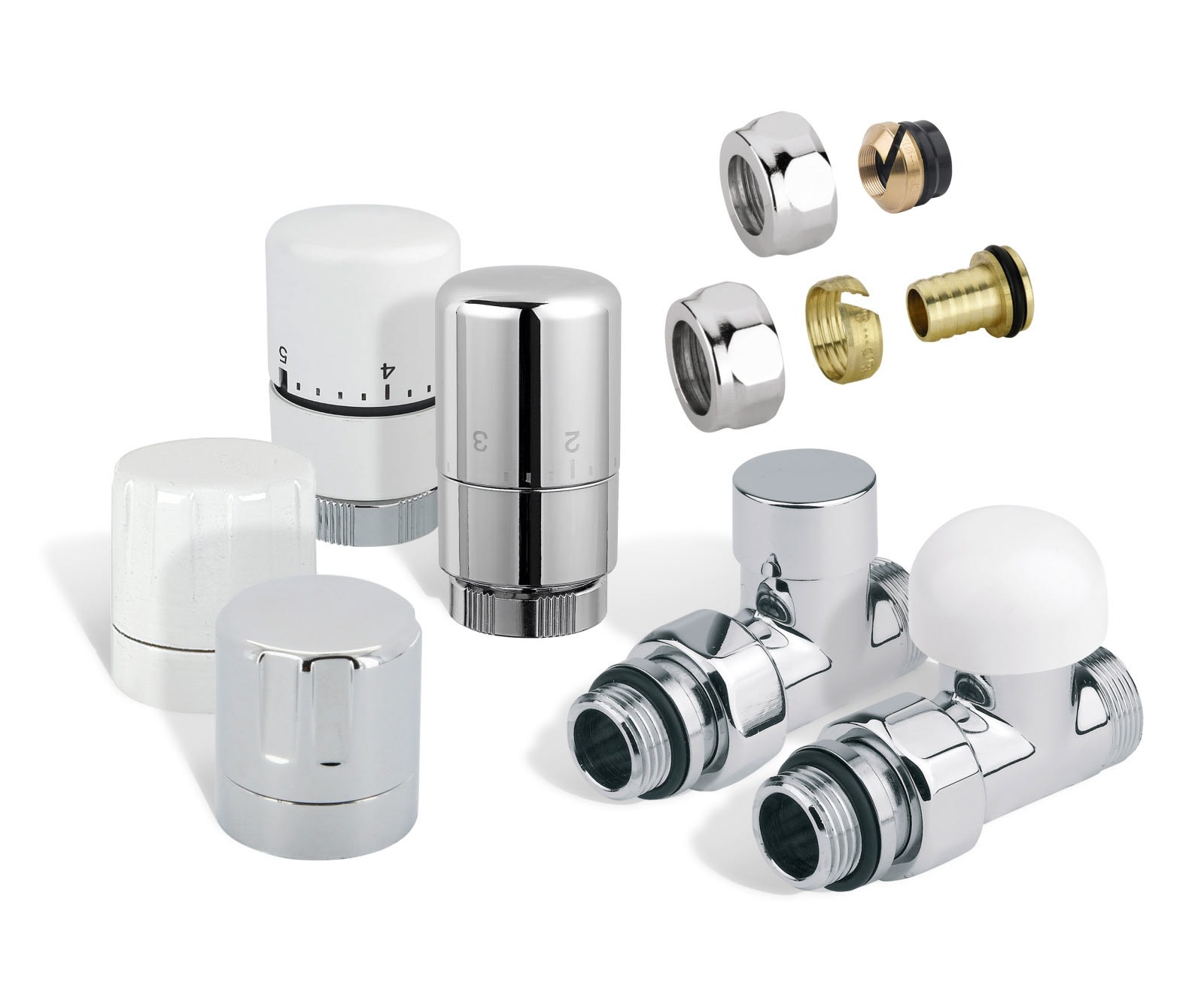 Thermor - Kit raccordement classique droit blanc thermostatique