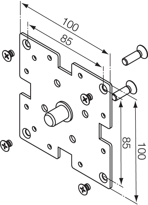 Nice - Support carré 100x100, universel