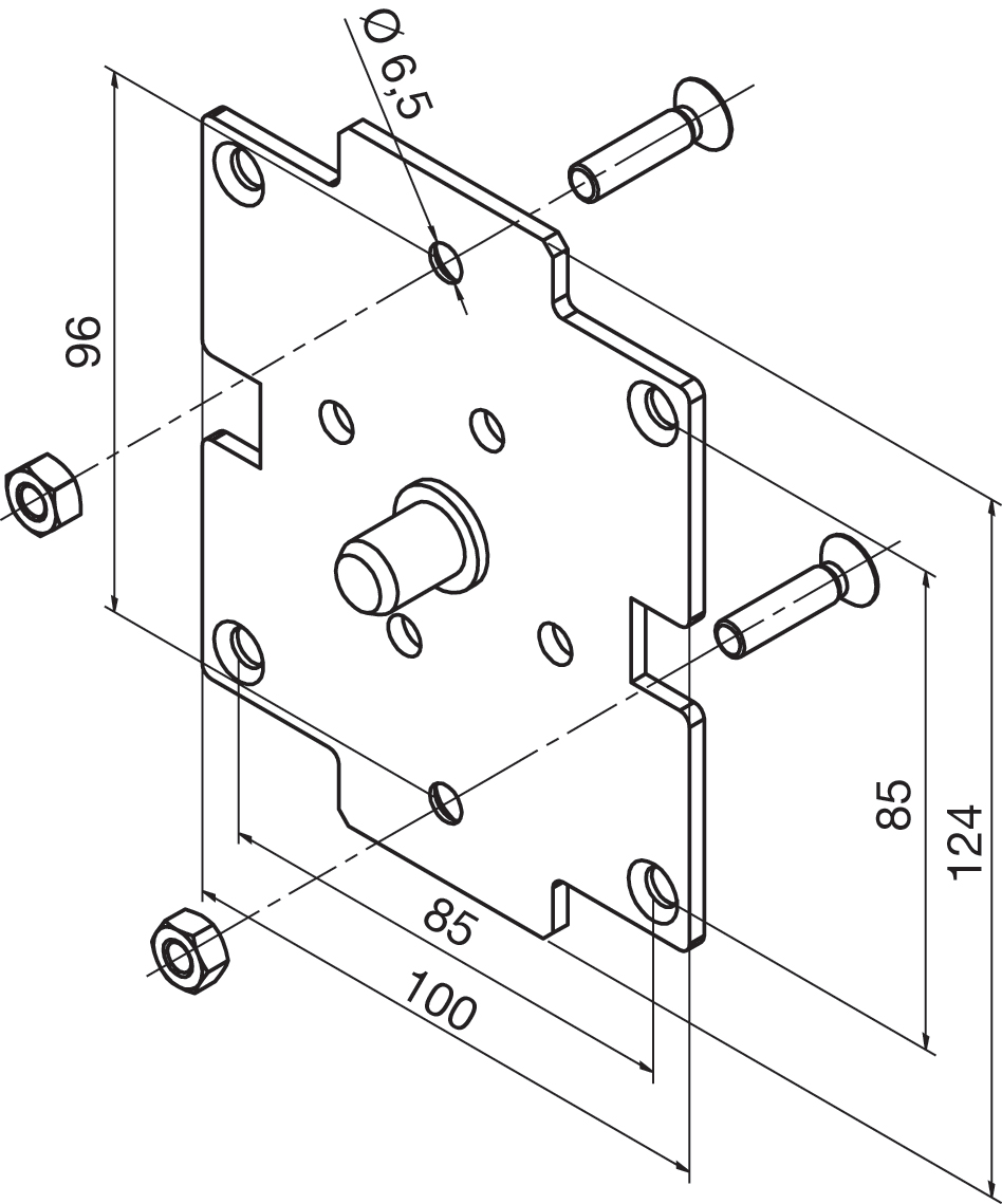 Nice - support E LH pour joue à empreinte 100x100
