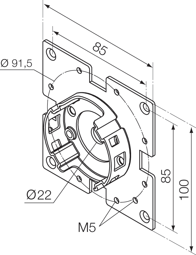 Nice - Support 100x100 avec bride compact
