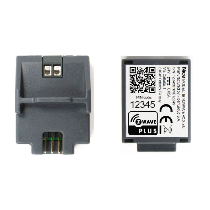 Nice - Interface Z-Wave pour la gestion des automatismes Nice via passerelle Z-Wave