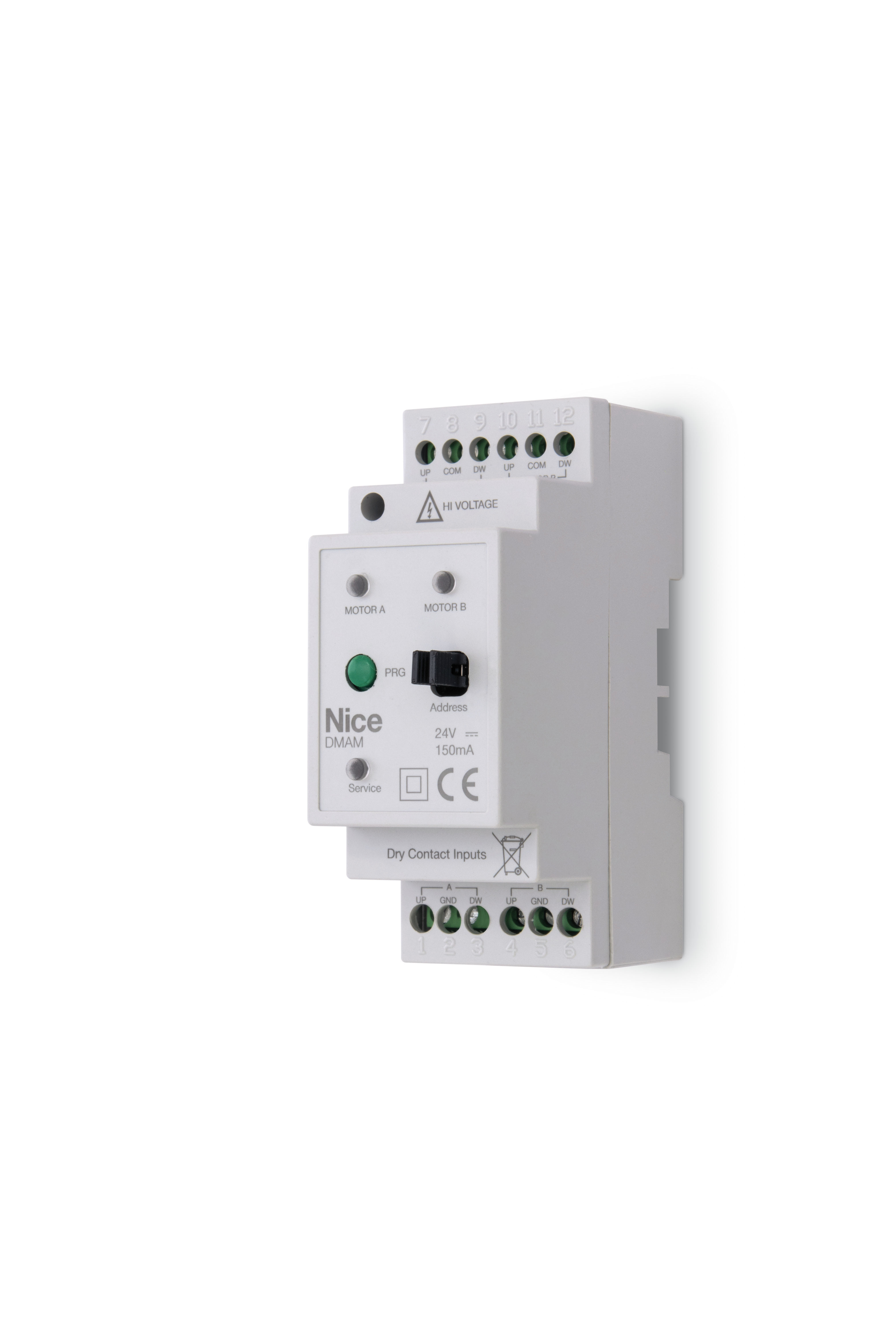 Nice - Module DIN 2 groupes de moteurs ou actionneurs AC via sorties haute tension