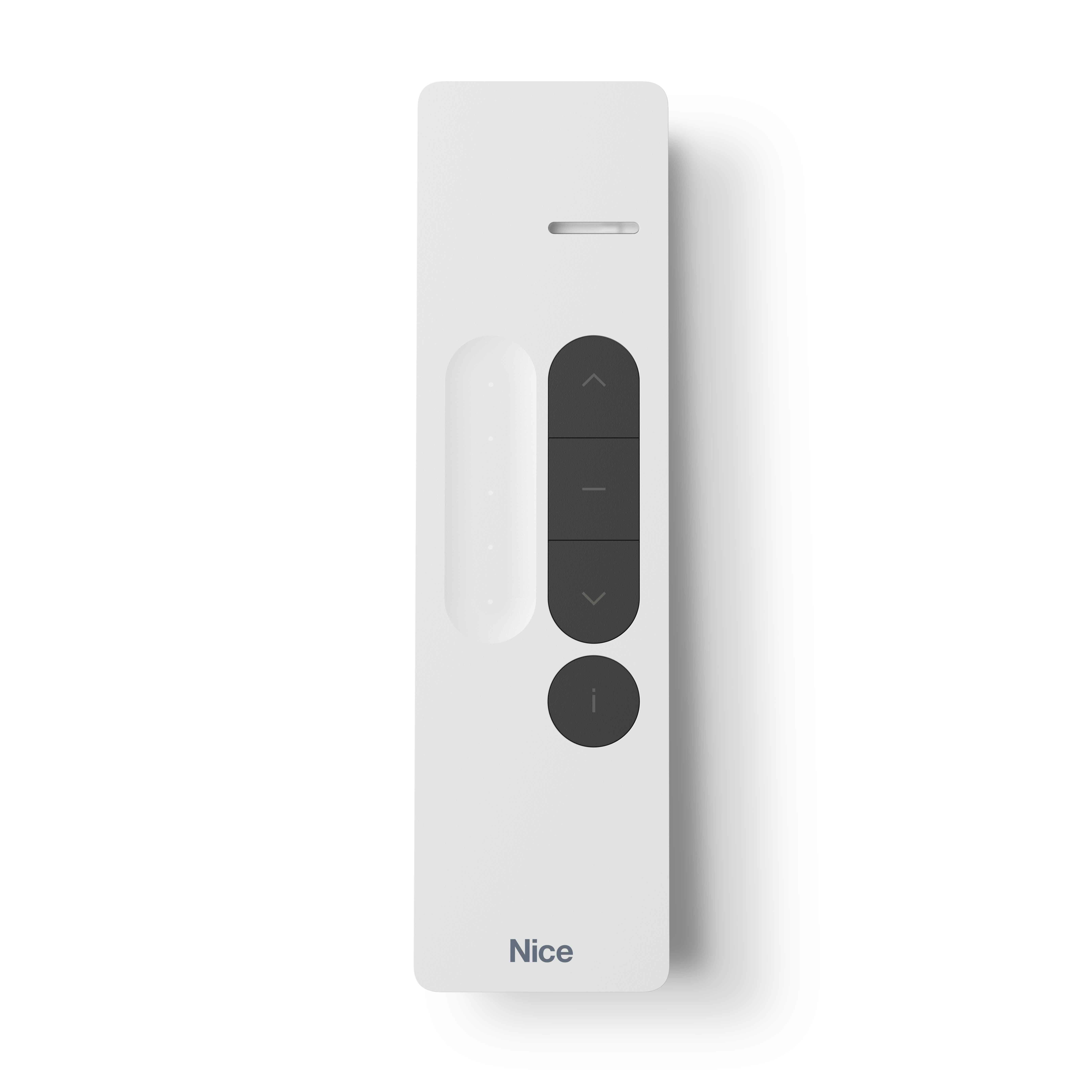 Nice - Émetteur blanc Domì P1SV, solaire on-off avec curseur et touche info