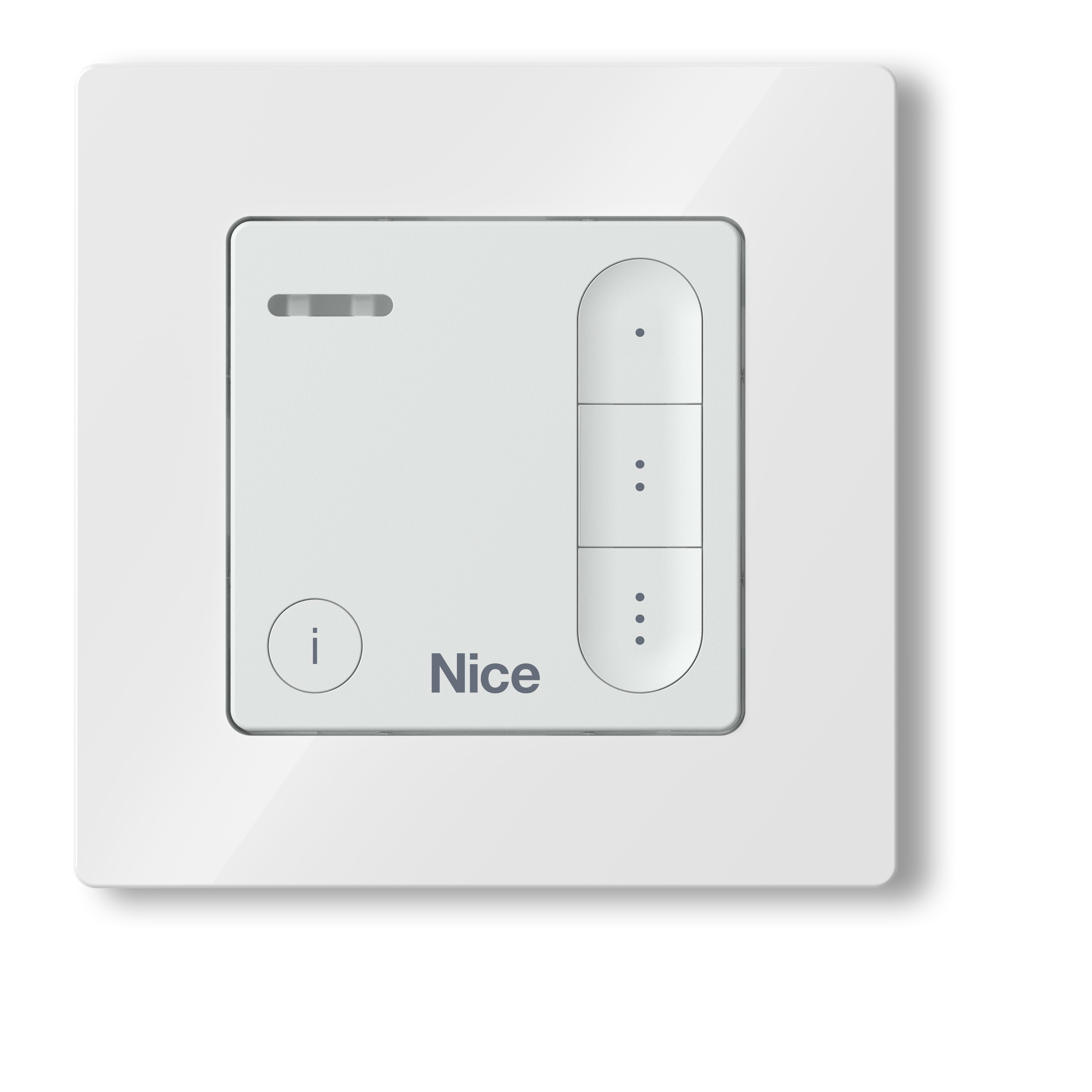 Nice - Émetteur bidirectionnel mural, à trois canaux, blanc