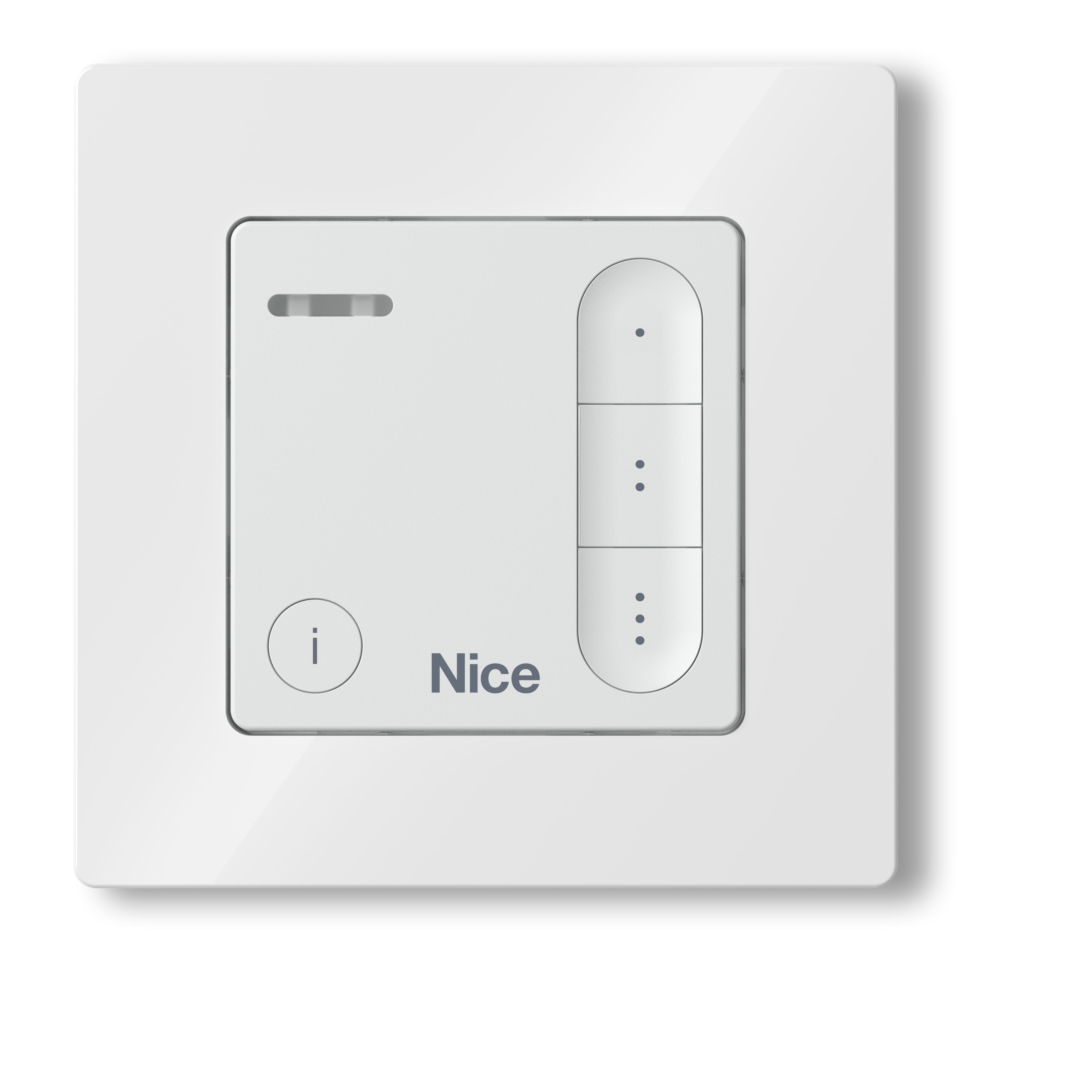 Nice - Émetteur bidirectionnel mural, à trois canaux, blanc