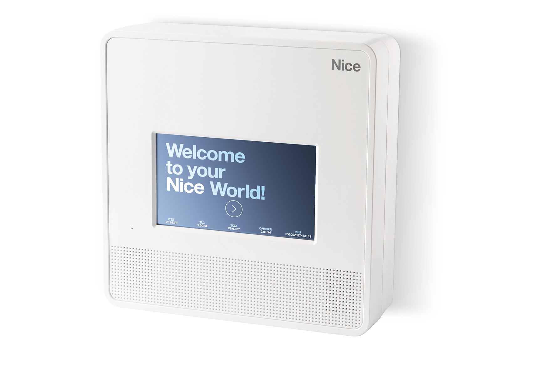 Nice - Centrale d'alarme radio + 8 entrées filaire,  Wi-Fi, écran tactile