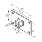 Nice - Bride 90x54 avec support arrondi carré de 10 mm