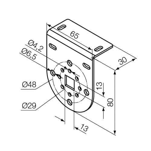 Nice - Support blanc avec 4 trous fraisés