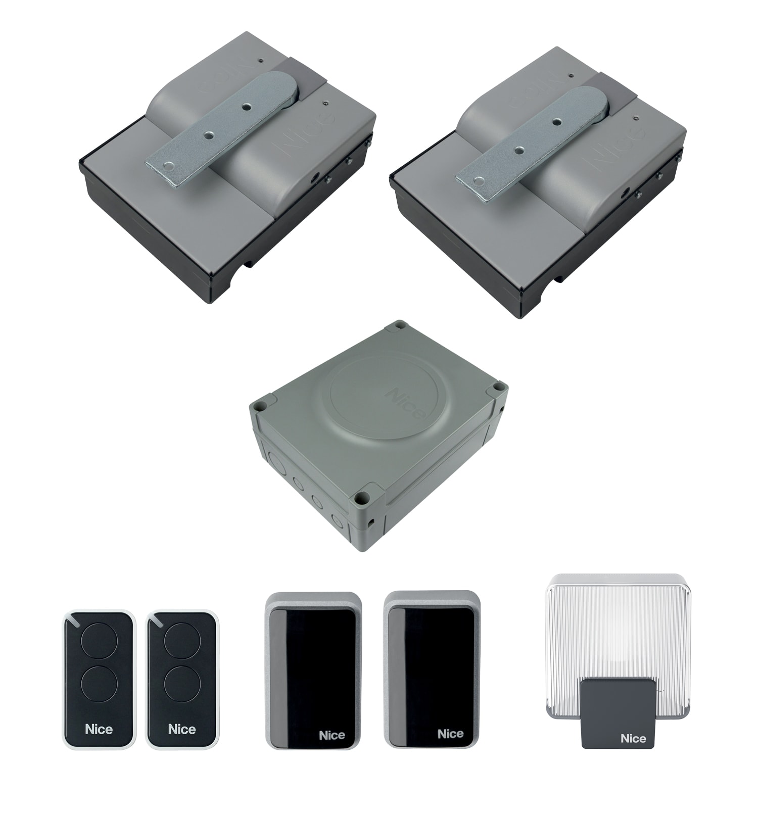 Nice - Kit portail battant technologie bidirectionnelle jusqu'à 2,3 m par vantail