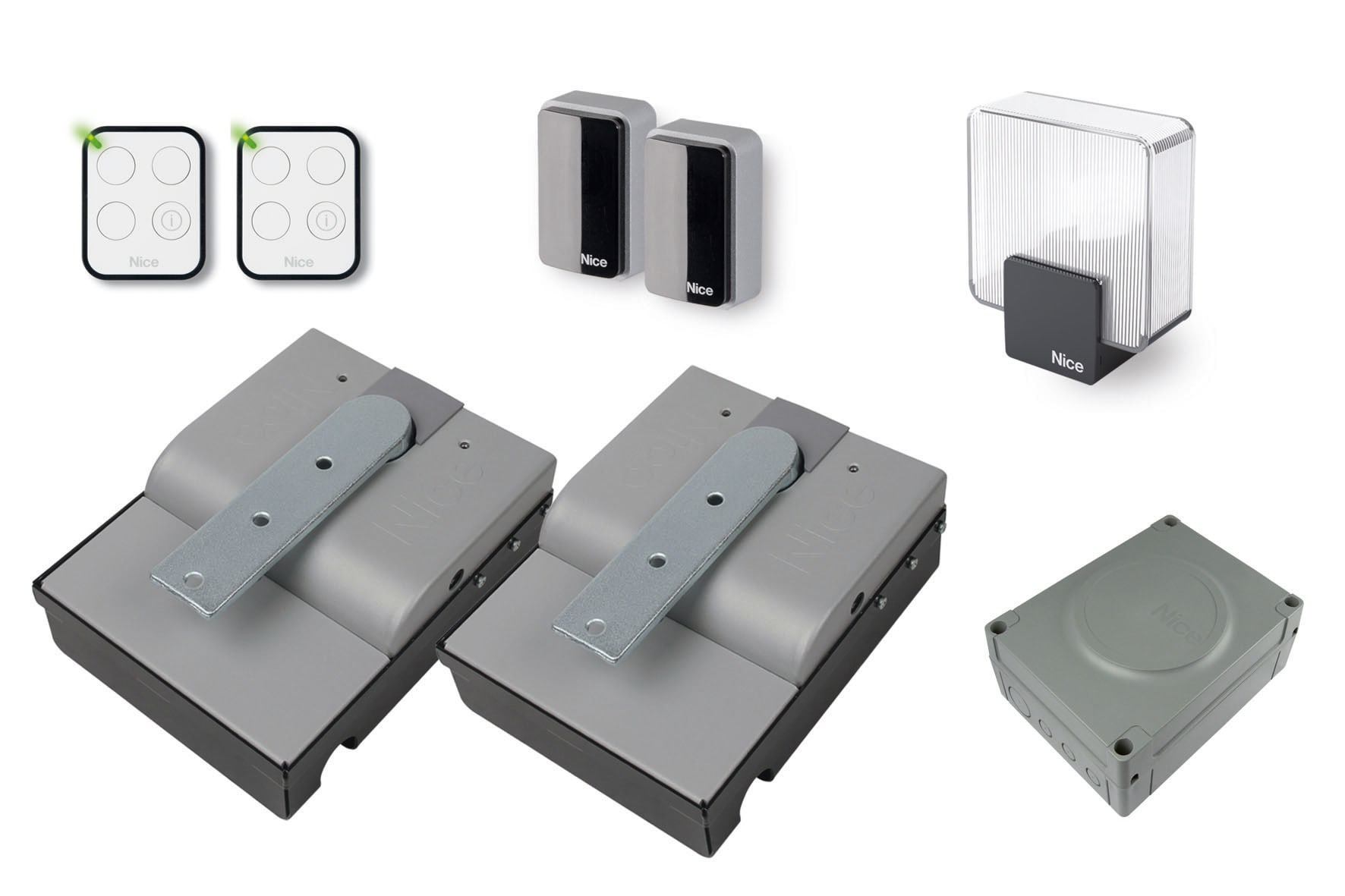 Nice - Kit portail battant technologie bidirectionnelle jusqu'à 2,3 m par vantail