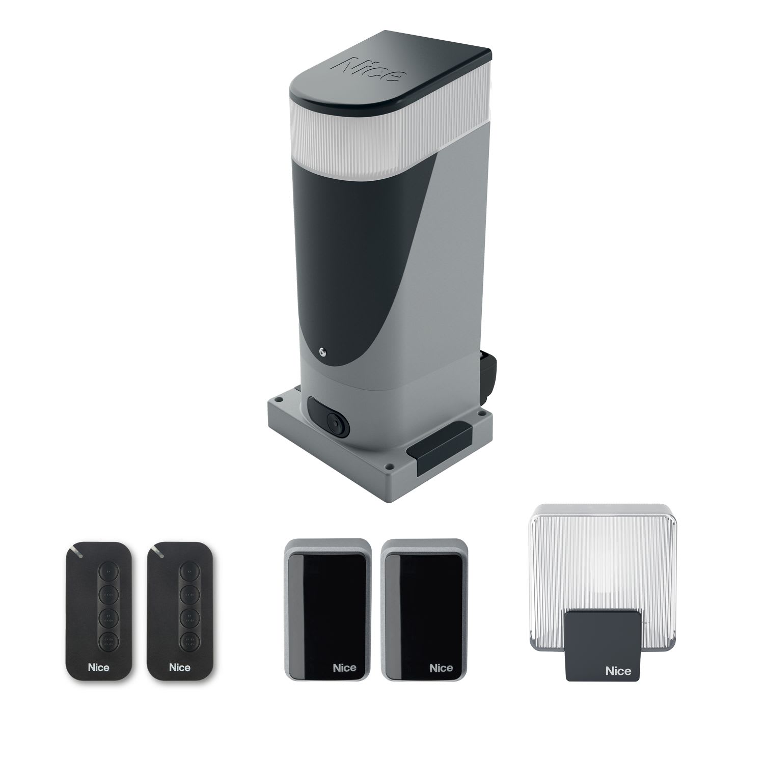 Nice - Kit portail coulissant technologie radio bidirectionnelle jusqu?à 400 kg et 6 m