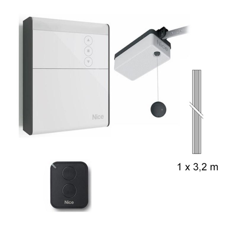 Nice - Kit pour porte sectionnelle 10,5m2 et basculante 11,5m2 - 650N rail 3,2m