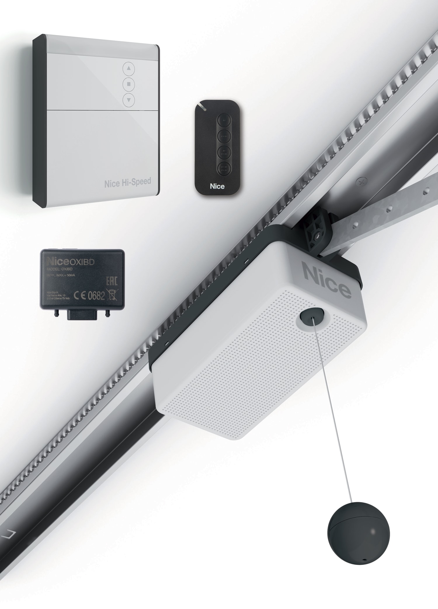 Nice - Kit pour porte sectionnelle 10,5m2 et basculante 11,5m2 - 650N sans rail