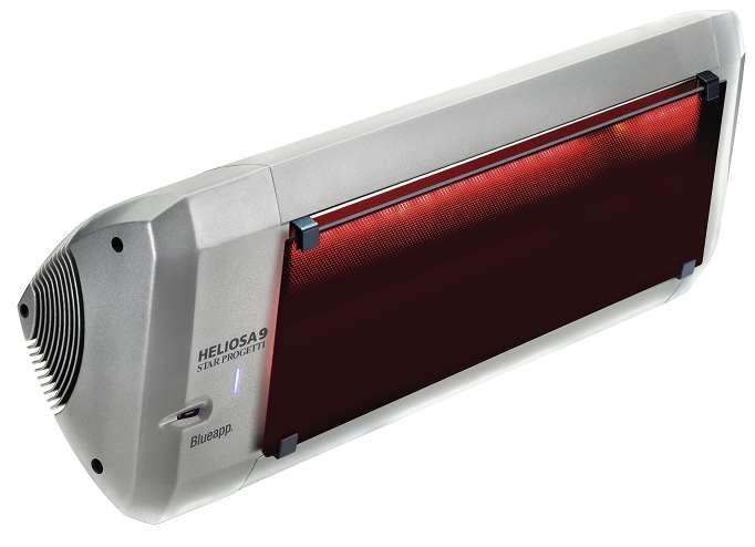 Star Progetti - Chauffage IRC Heliosa 9.3 2000 W - Amberlight - Verre White Screen - Bluetooth
