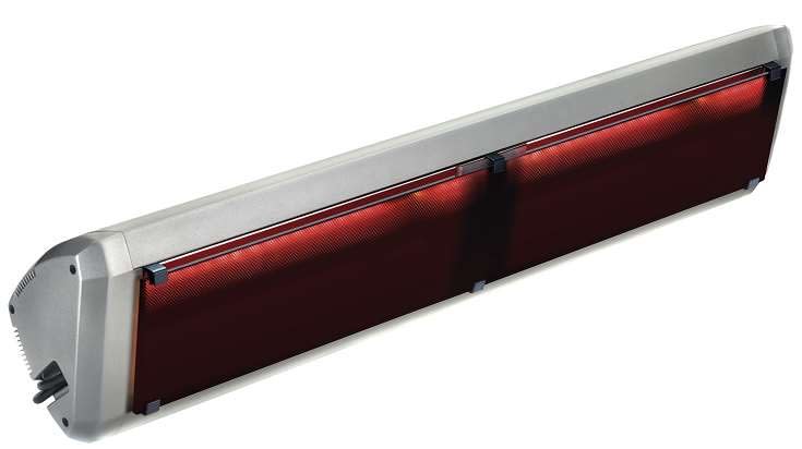 Star Progetti - Chauffage IRC Heliosa 99.1 4000 Watts - Verre White Screen - Amberlight - Silver