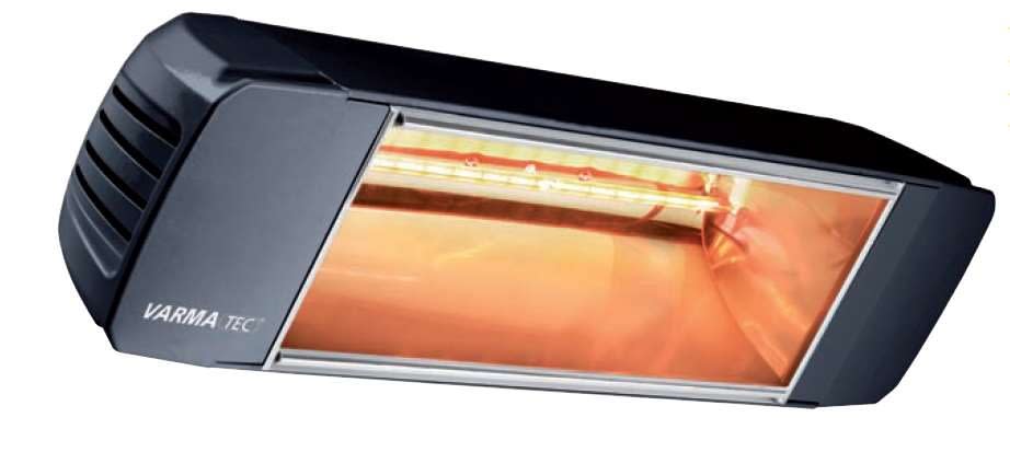 Star Progetti - Chauffage infrarouge court 2000 Watts Varma 304. Noir optique