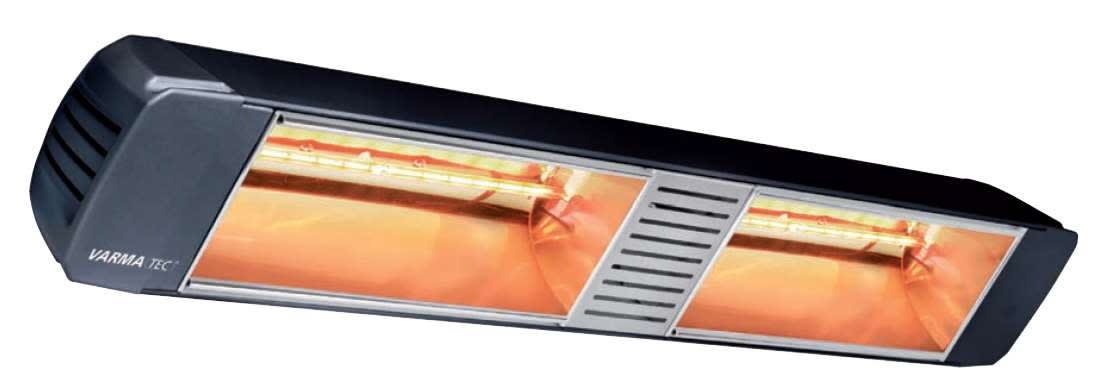 Star Progetti - Chauffage infrarouge court 3000 Watts Varma 305. Noir optique