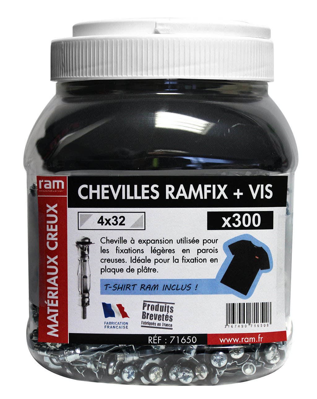 Ram - BIDON 300 RAMFIX 4X32+VIS + LOT