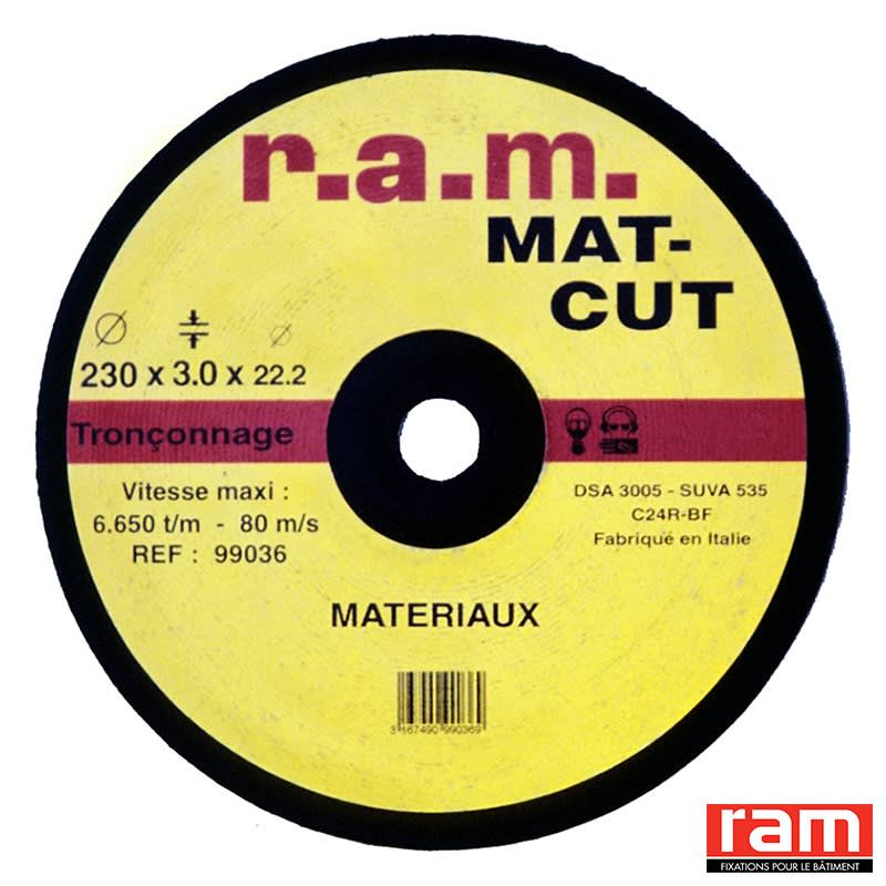 Ram - DISQUE TRONC. MATER MAT-CUT 230