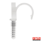 Ram - SACH 10 RAMCLIP BLANC SIMPLE 20 mm