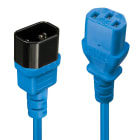 Lindy - Rallonge secteur C14 vers C13, bleu, 2m