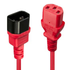 Lindy - Rallonge secteur C14 vers C13, rouge, 2m