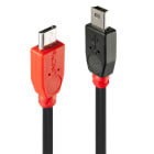 Lindy - Câble OTG USB 2.0 Type Micro-B vers Mini-B, 0.5m