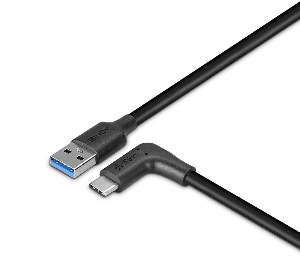 Lindy - Câble USB 3.2 Type A vers C, 90°, 10Gbit/s, 0.5m