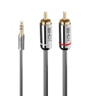 Lindy - Câble Audio Jack 3.5mm vers RCA, Cromo Line, 1m