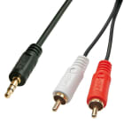 Lindy - Câble audio Premium 2 x RCA (Cinch) mâle vers jack 3,5mm mâle, 3m