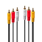 Lindy - Câble audio vidéo Premium, 3 x RCA (Cinch) mâle/mâle, 1m