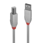Lindy - Câble USB 2.0 type A vers B, Anthra Line, Gris, 5m
