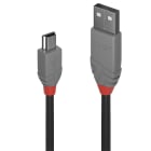 Lindy - Cable USB 2.0 type A vers Mini-B, Anthra Line, 1m