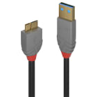 Lindy - Cable USB 3.2 Type A vers Micro-B, 5Gbit-s, Anthra Line, 3m