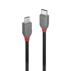 Lindy - Cable USB 2.0 Type C vers Micro-B, Anthra Line, 1m