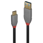 Lindy - Cable USB 3.2 type A vers C, 10Gbit-s, 5A, PD, Anthra Line, 1.5m
