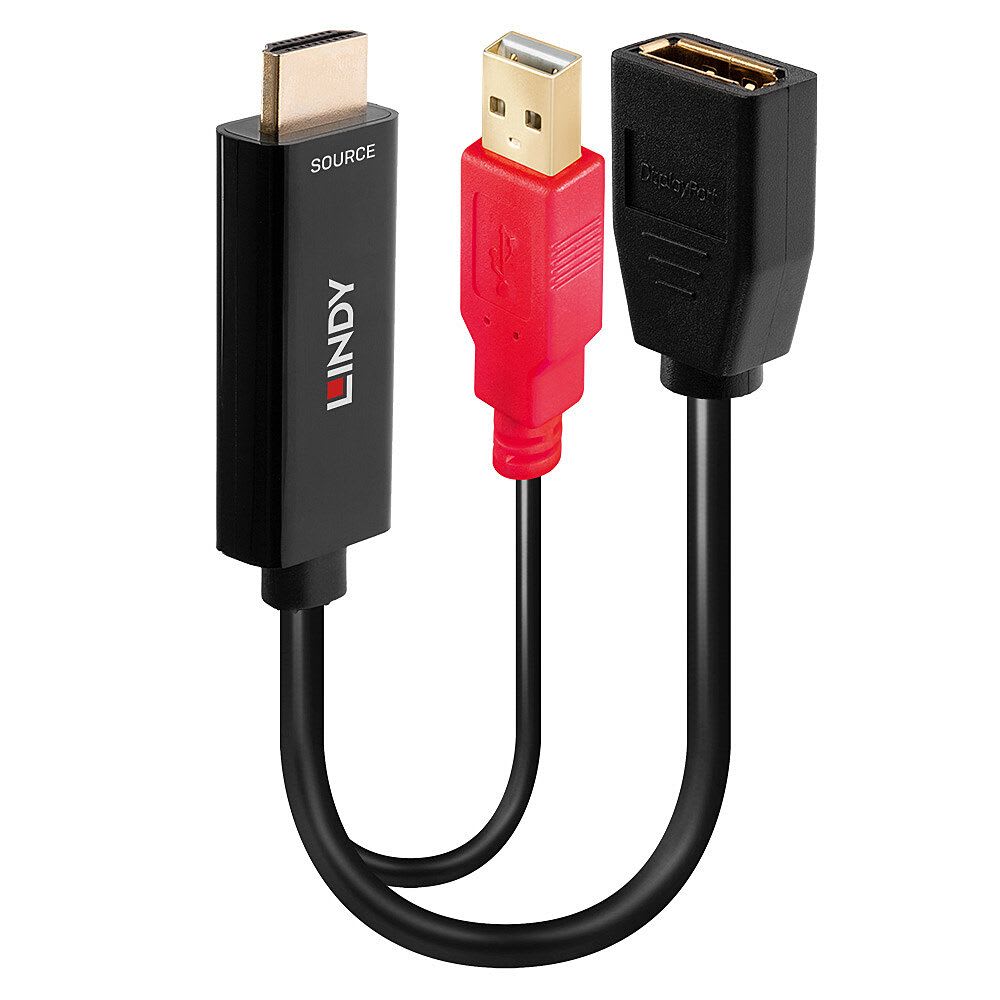 Lindy - Convertisseur HDMI 18G vers DisplayPort 1.2 avec alimentation par USB