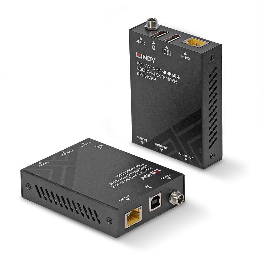 Lindy - Extender KVM Cat.6 HDMI 4K60, USB & Audio, 70m